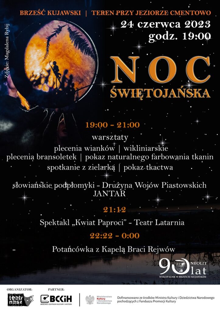 Noc Świętojańska w Brześciu Kujawskim 2023 - plakat wydarzenia