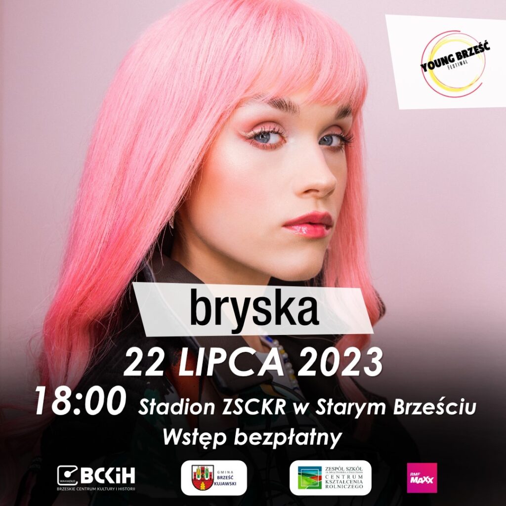 Na grafice znajduje się młoda wokalistka - bryska. Jej koncert odbędzie się 22 lipca w Brześciu Kujawskim.